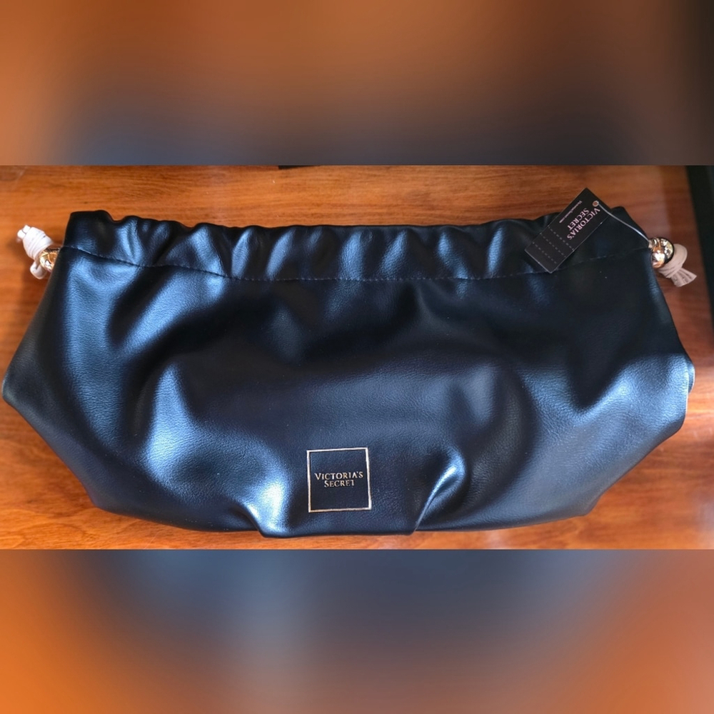 Victoria's Secret Black Cosmetic Bag NWT